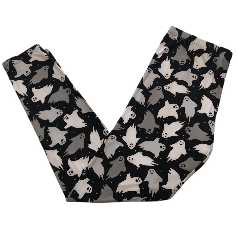 Cozy Ghost and Star Leggings L Black 1 Pair - Picture 4 of 5